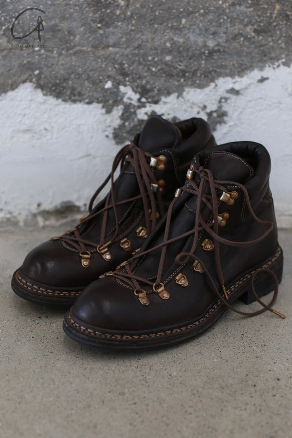 GUIDI Horse Full Grain Lined Hiking Boots Polished Leather 19 Italy Artisan GD-19-CV60T